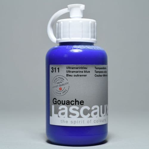 311 Ultramarine Blue Lascaux Gouache, 85ml bottle