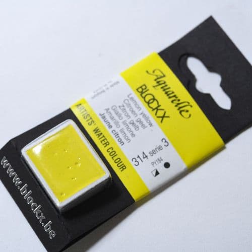 314 Lemon Yellow Blockx Watercolour Half Pan.