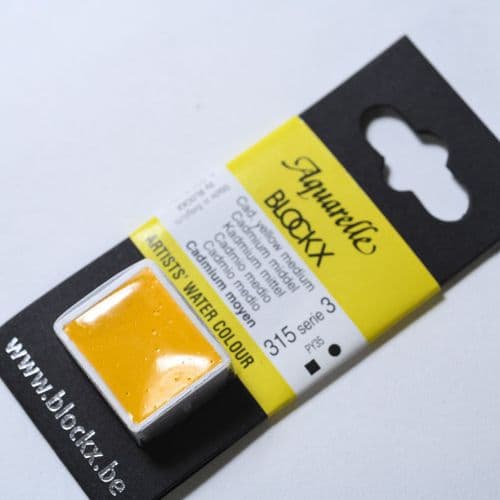 315 Cadmium Yellow Medium Blockx Watercolour Half Pan.