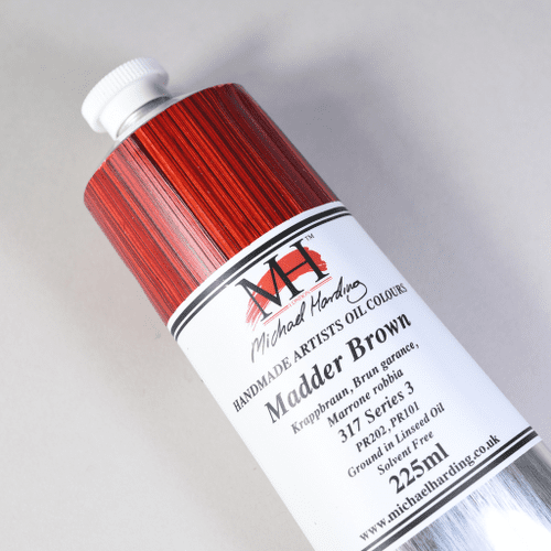317 Madder Brown Michael Harding Oil Colour, 225ml tube
