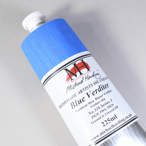 318 Blue Verditer Michael Harding Oil Colour, 225ml tube. 5% off.