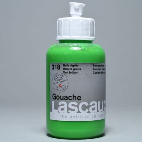 318 Brilliant Green Lascaux Gouache, 85ml bottle