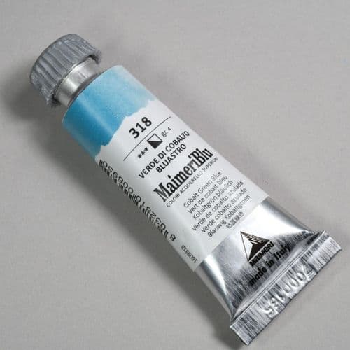 318 Cobalt Green Blue Maimeri Blu Watercolor, 12ml tube.