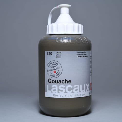 320 Raw Umber Lascaux Gouache, 500ml bottle