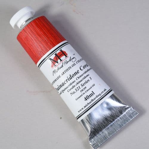 321 Quinacridone Coral Michael Harding Oil Colour, 40ml tube. 5% off.