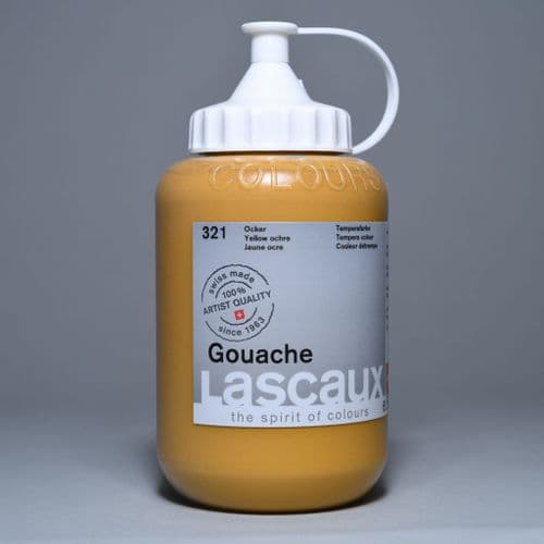 321 Yellow Ochre Lascaux Gouache, 500ml bottle