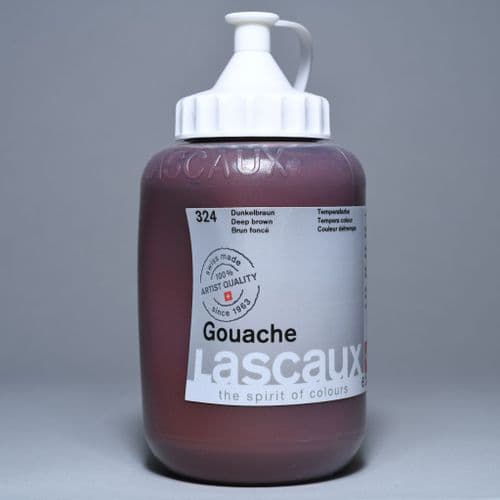 324 Deep Brown Lascaux Gouache, 500ml bottle