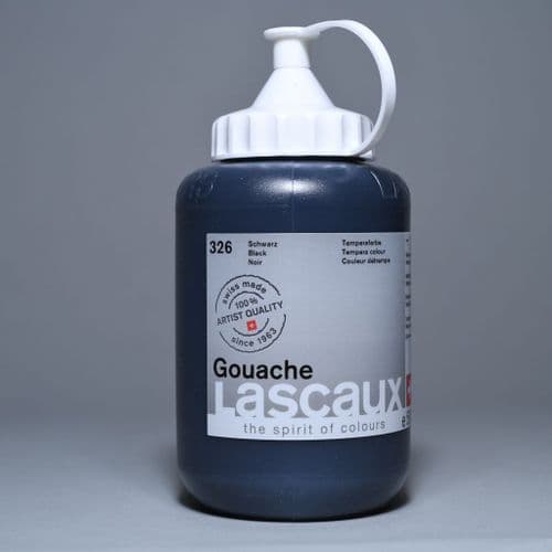 326 Black Lascaux Gouache, 500ml bottle