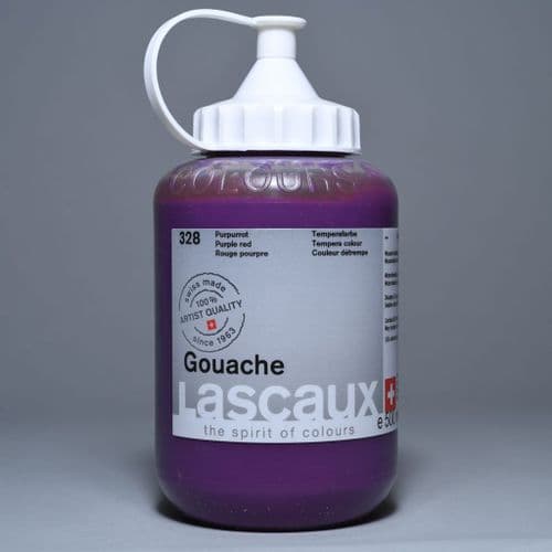 328 Purple Red Lascaux Gouache, 500ml bottle