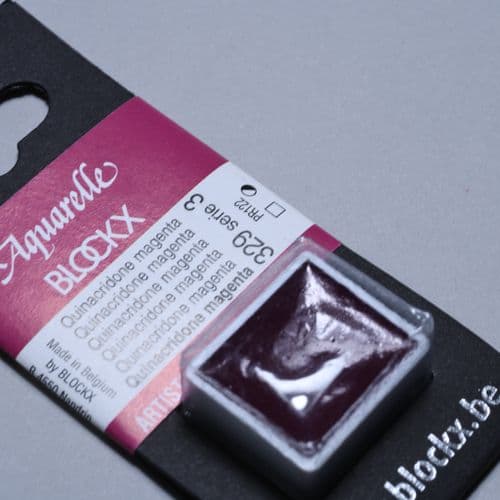 329 Quinacridone Magenta Blockx Watercolour Half Pan.