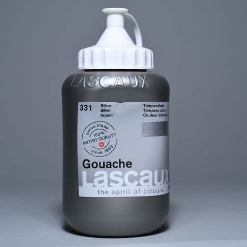 331 Silver Lascaux Gouache, 500ml bottle