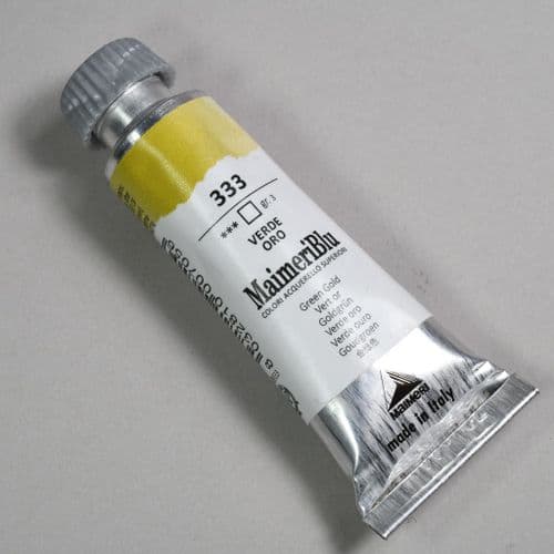 333 Green Gold Maimeri Blu Watercolor, 12ml tube.