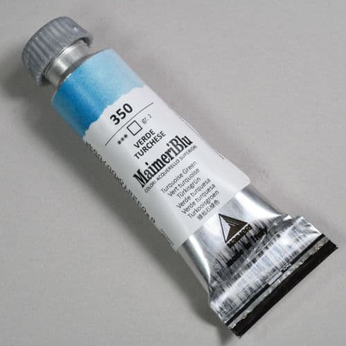350 Turquoise Green Maimeri Blu Watercolor, 12ml tube. 20% 0ff (Discount applied at checkout)