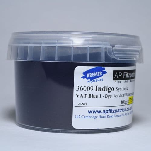 36009 Indigo, Synthetic Kremer Pigment, 100g plastic container