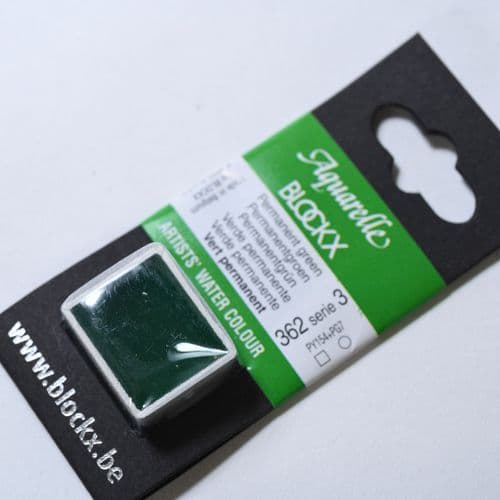 362 Permanent Green Blockx Watercolour Half Pan.