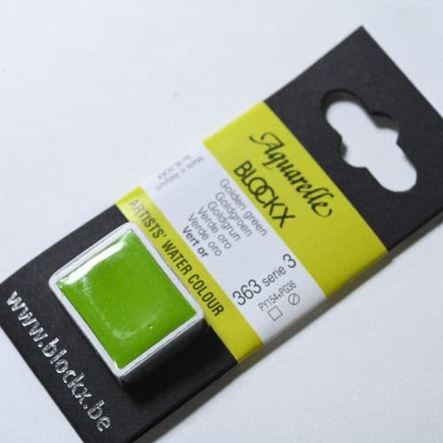 363 Golden Green Blockx Watercolour Half Pan.