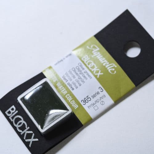 365 Olive Green Blockx Watercolour Half Pan.