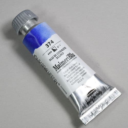 374 Cobalt Blue Deep Maimeri Blu Watercolor, 12ml tube. 20% 0ff (Discount applied at checkout)