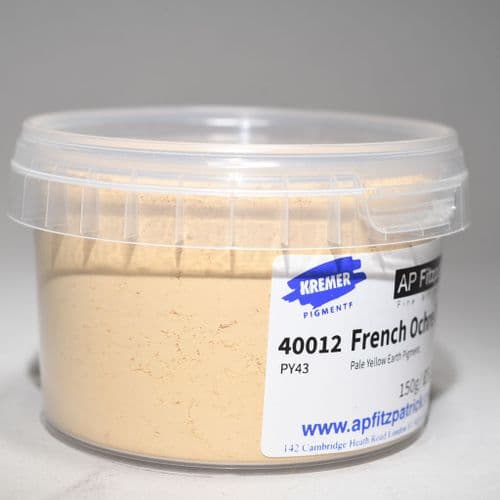 40012 French Ochre Light Kremer Pigment, 150g plastic container