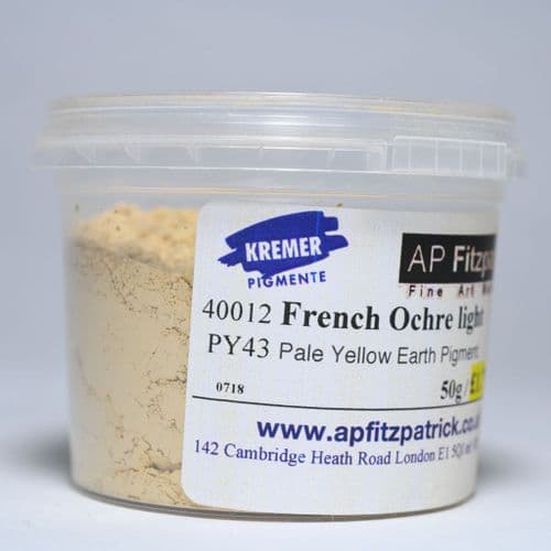 40012 French Ochre Light Kremer Pigment, 50g plastic container