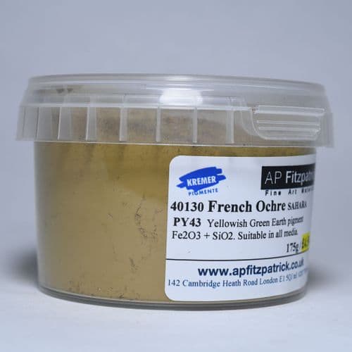 40130 French Ochre Sahara Kremer Pigment, 200g plastic container