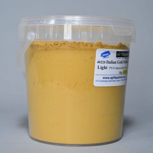 40220 Italian Gold Ochre Light Kremer Pigment, 1kg plastic container