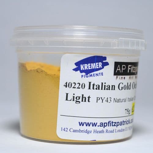 40220 Italian Gold Ochre Light Kremer Pigment, 75g plastic container