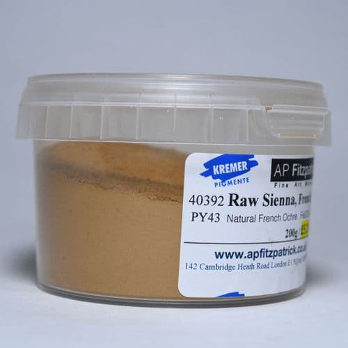 40392 Raw Sienna French Kremer Pigment, 200g plastic container