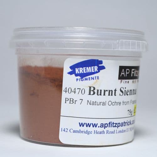 40470 Burnt Sienna Kremer Pigment, 75g plastic container