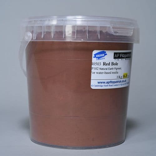 40503 Red Bole Kremer Pigment, 1kg plastic container
