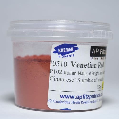 40510 Venetian Red. Kremer pigment, 75g plastic container