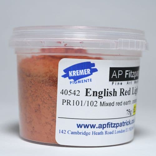 40542 English Red Light Kremer Pigment, 75g plastic container