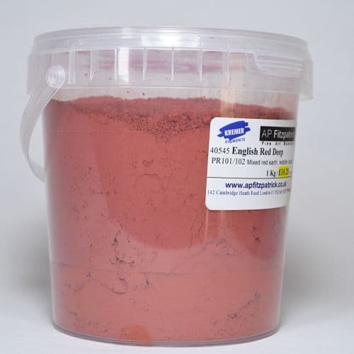 40545 English Red Dark Kremer Pigment, 1kg plastic container