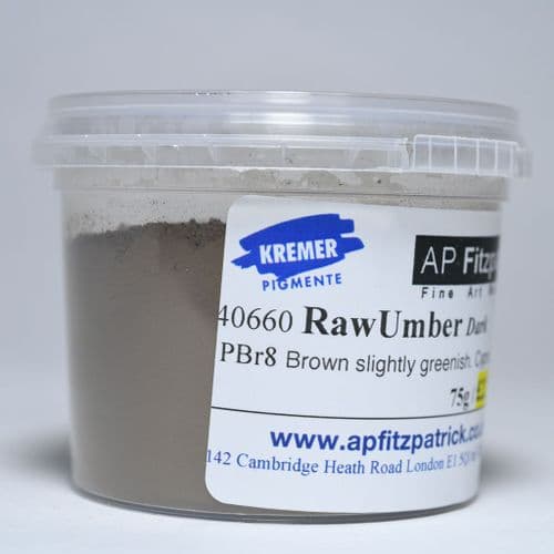 40660 Raw Umber, Dark Kremer Pigment, 75g plastic container