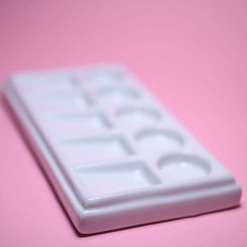 40705 Ceramic Rectangular 18cm x 10cm Mixing Tray - 10 Well