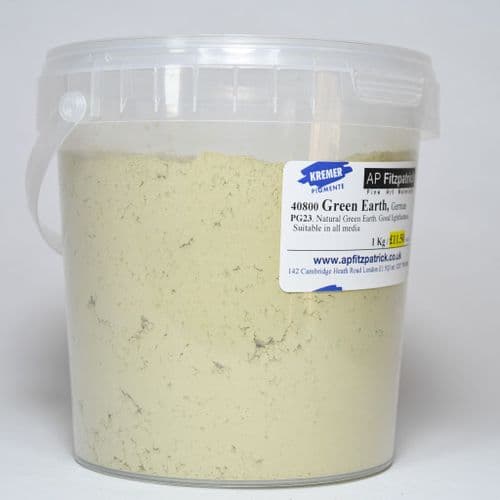 40800 German Green Earth Kremer Pigment, 1kg plastic container