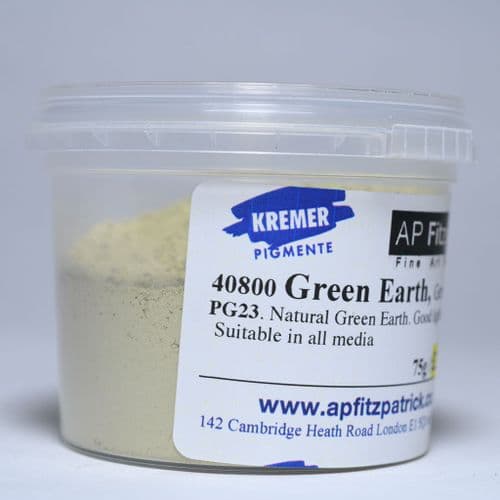 40800 German Green Earth Kremer Pigment, 75g plastic container