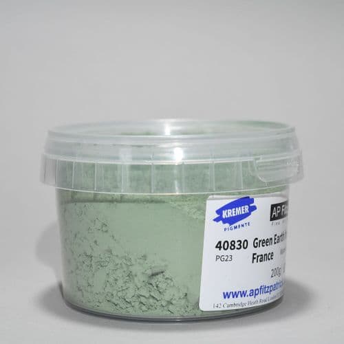40830 French Green Earth Kremer Pigment, 200g plastic container