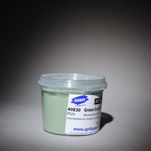 40830 French Green Earth Kremer Pigment, 75g plastic container