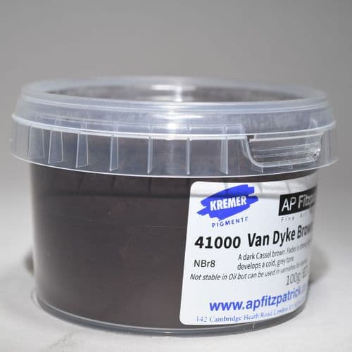 41000 Van Dyke Brown Kremer Pigment, 100g plastic container