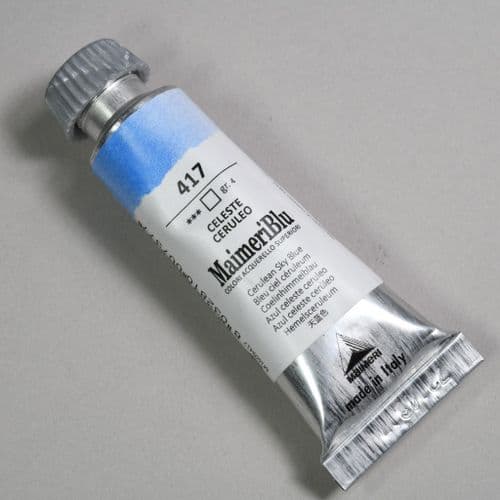 417 Cerulean Sky Blue Maimeri Blu Watercolor, 12ml tube. 20% 0ff (Discount applied at checkout)