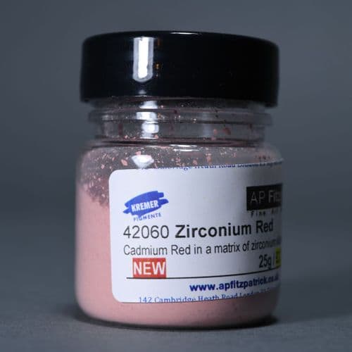 42060 Zirconium Red Kremer  Pigment, 25g plastic container