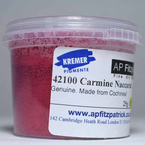 42100 Carmine Naccarat Genuine, Kremer Pigment, 25g plastic container
