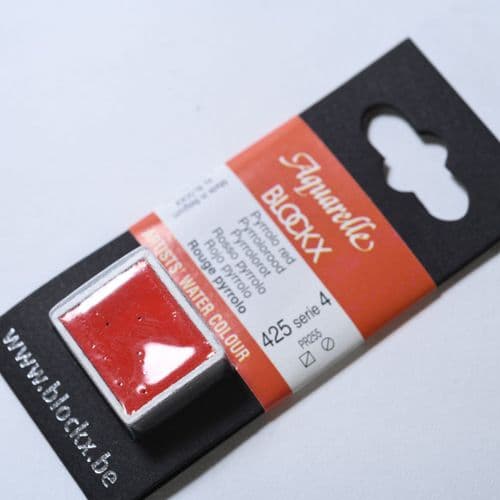 425 Pyrrolo Red Blockx Watercolour Half Pan.