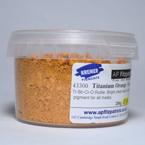 43300 Titanium Orange Kremer Pigment, 200g plastic container