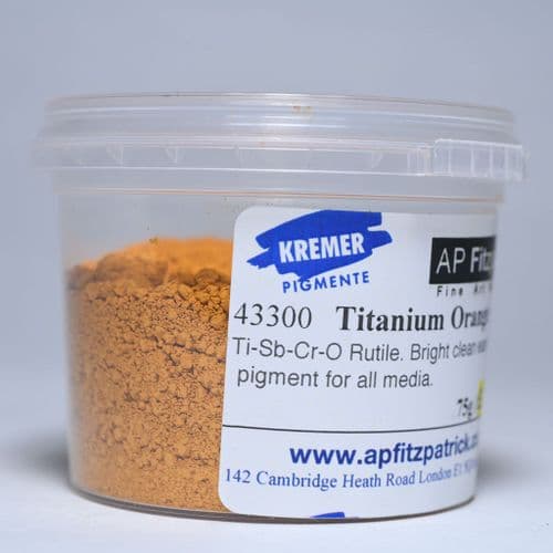 43300 Titanium Orange Kremer Pigment, 75g plastic container