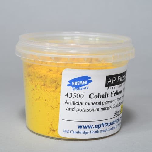 43500 Cobalt Yellow Aureolin, Kremer Pigment, 50g plastic container