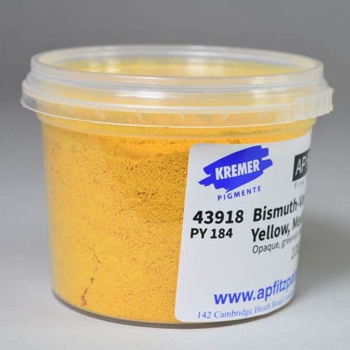 43918 Bismuth Vandate Yellow Medium, Kremer Pigment, 100g plastic container