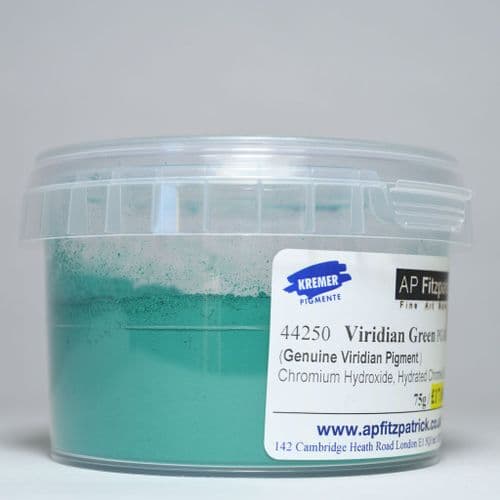 44250 Viridian Green (Genuine) Kremer Pigment, 75g plastic container