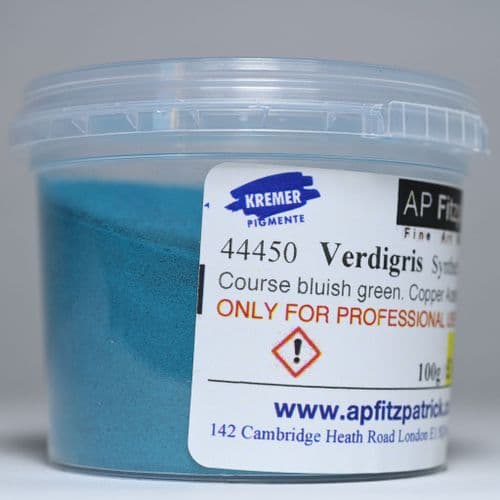 44450 Verdigris, Synthetic Kremer Pigment, 100g plastic container